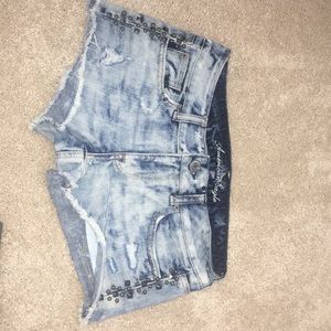 Tye Dye Studded Jean Shorts